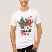 Feelin' Jolly Feestdagen met Kerstmis Funny Retro Tri-Blend Shirt (Voorkant)