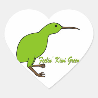 Feelin' Kiwi Green Hart Sticker