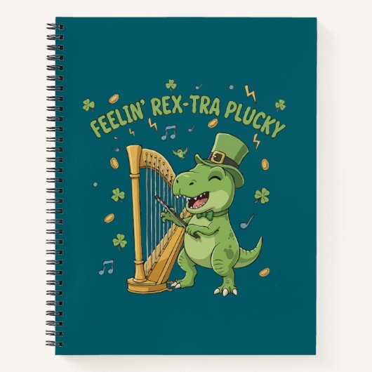 Feelin' Rex-tra Plucky Funny St. Patrick's Day   Notitieboek (Voorkant)