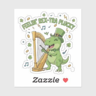 Feelin' Rex-tra Plucky Funny St. Patrick's Day   Sticker