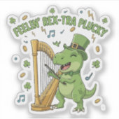 Feelin' Rex-tra Plucky Funny St. Patrick's Day   Sticker (Voorkant)