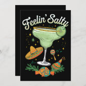 Feelin' Salty Margarita Funny Cinco De Mayo Kaart (Voorkant / Achterkant)