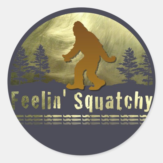 Feelin' Squatchy Ronde Sticker (Voorkant)