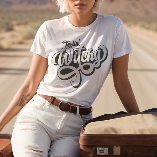 Feelin' Witchy Retro Style Custom Kleuren T-Shirt