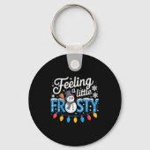 Feeling A Little Frosty Cute Retro Snowman  Sleutelhanger (Voorkant)