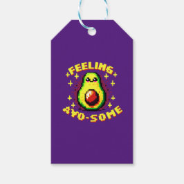 Feeling Avo-Some - Grappig Pixel Art Avocado Desig Cadeaulabel