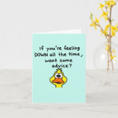 Feeling Down All The Time Duck Card Kaart (Gele Bloem)