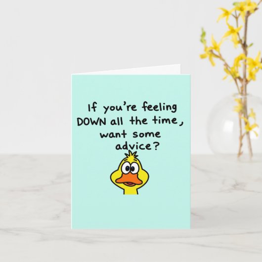 Feeling Down All The Time Duck Card Kaart (Gele Bloem)