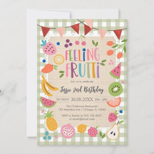 Feeling Fruitti Birthday Invitation (Devant)
