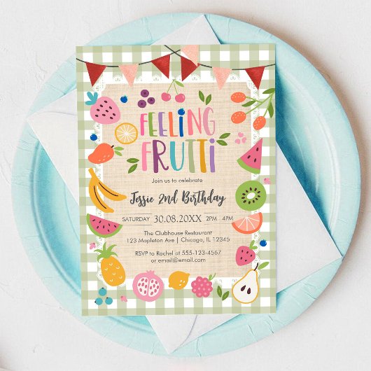 Feeling Fruitti Birthday Invitation Kaart