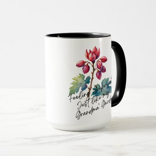 Feeling Grapeful Grandma's Garden Floral Art Print Mok (Voorkant rechts)