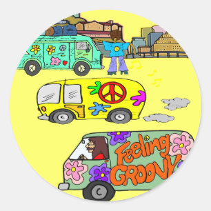 Feeling Groovy Baby Boomer Ronde Sticker