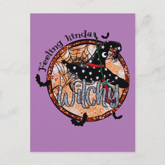 Feeling Kinda Witchy - Halloween Witch Pet Briefkaart (Voorkant)