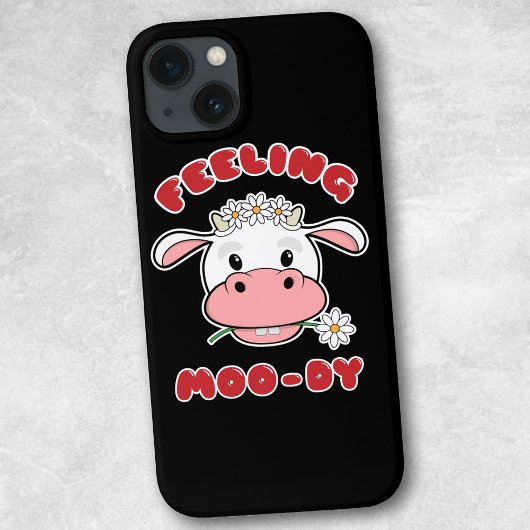 Feeling Moo-dy | Kute Cartoon Koe Quote Case-Mate iPhone Case