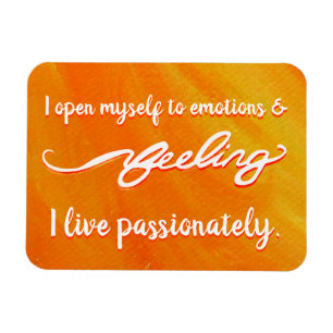 "Feeling" Oranje Sacral Chakra Words Magnets Magneet