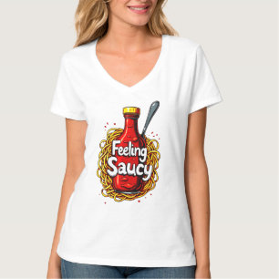 Feeling Saucy - Leuke Tomato Ketchup Print voor Sa T-shirt