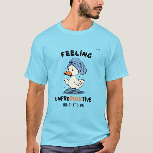 “Feeling unPRODUCKtive” Funny Duck T-Shirt (Voorkant)
