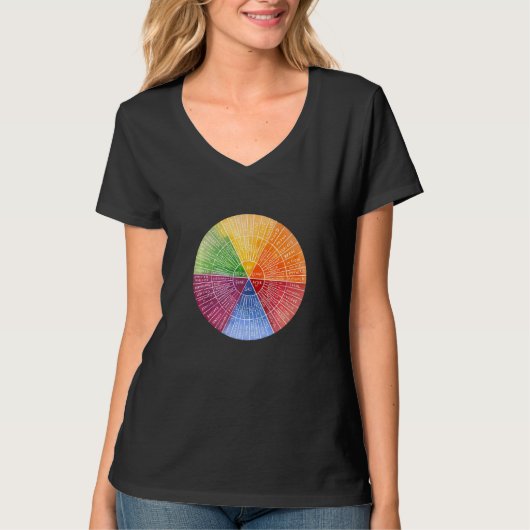 Feelings Wheel Emotion Chart Therapy Mental Health T-shirt (Voorkant)
