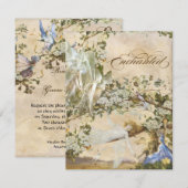 Féeries enchantées, Vintage Wedding Invitation (Devant / Derrière)