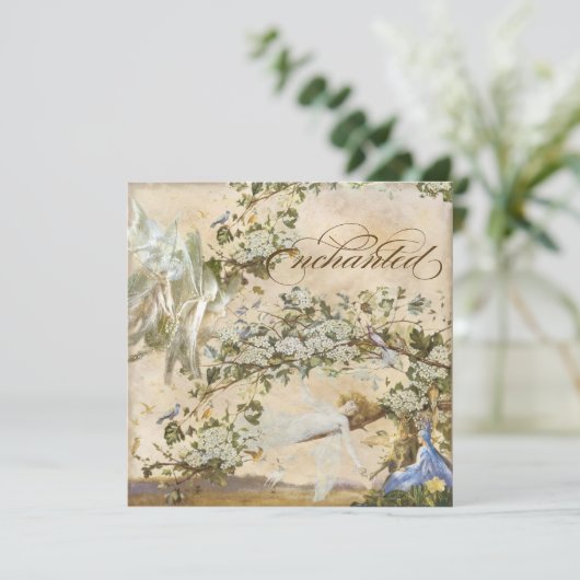 Féeries enchantées, Vintage Wedding Invitation (Debout devant)