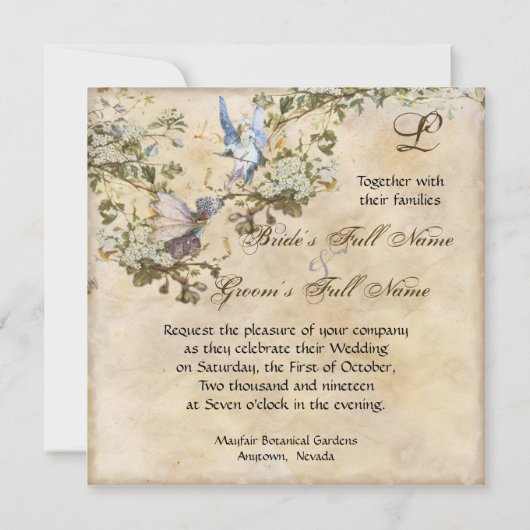 Féeries enchantées, Vintage Wedding Invitation (Dos)
