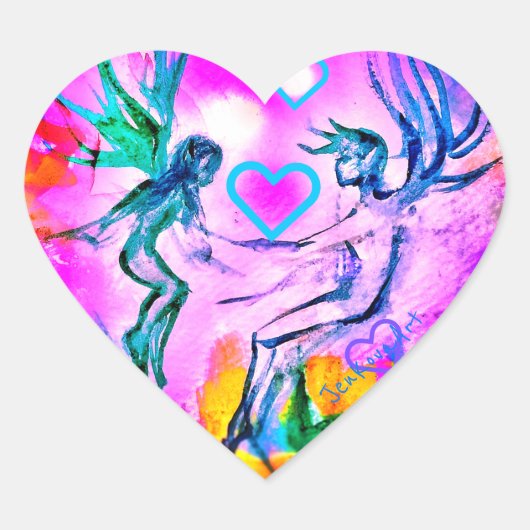 FÉERIES Étiquette de coeur PINK (Devant)