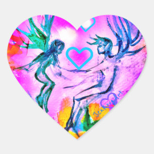 FÉERIES Étiquette de coeur PINK