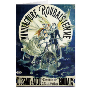 Fées Art Nouveau vintage, Lune à Vélo Pierrot