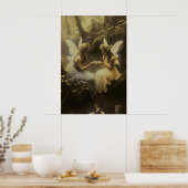 Fées dans l'affiche d'art de la forêt Impression v (Cuisine)