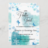 Fées de fée à neige Invitation de fête d'anniversa (Devant / Derrière)