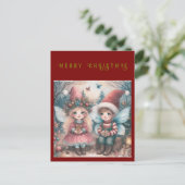 Fées de Noël dans la forêt Carte de vacances de No (Debout devant)