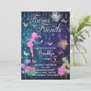 Fées et amis Invitation d'anniversaire