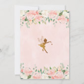 Fées florales roses Papillon Invitation d'annivers (Dos)