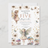 Fées magiques Invitation de la 5e fête d'anniversa (Devant)