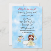 Fées, Princesse et Château Invitation d'anniversai (Dos)