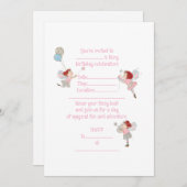 Fées Red Head Invitation d'anniversaire (Devant / Derrière)