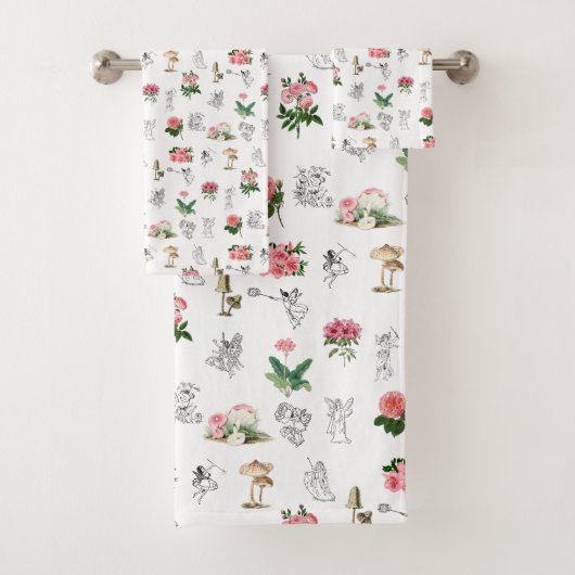 Fées Rose Floral & Champignons Motif de fées (En situation)