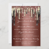 Feest 16e Bruin Bruin Glitter Druppels Kaart (Achterkant)