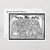 Feest - aanpasbaar save the date briefkaart (Voorkant / Achterkant)