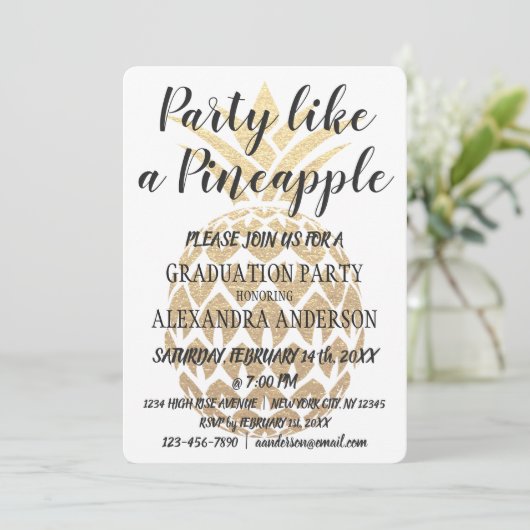 Feest als een ananas 2019 Graduation Party Kaart (Staand voorkant)