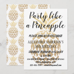 Feest als een ananas 30e verjaardag uitnodiging