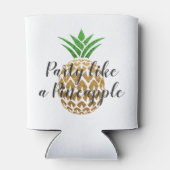 Feest als een ananas verjaardag of bruiloft blikjeskoeler (Achterkant)