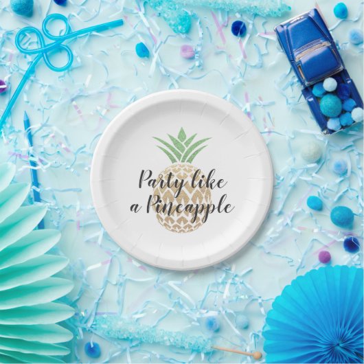 Feest als een ananas verjaardag of bruiloft papieren bordje (Feest)