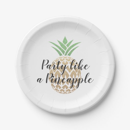 Feest als een ananas verjaardag of bruiloft papieren bordje (Voorkant)