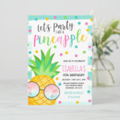 Feest als een ananas verjaardag uitnodiging (Staand voorkant)