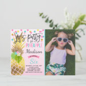 Feest als een ananas verjaardag uitnodiging (Staand voorkant)