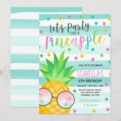 Feest als een ananas verjaardag uitnodiging (Voorkant / Achterkant)