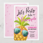 Feest als een ananas verjaardagsuitnodiging Tropic Kaart (Voorkant / Achterkant)