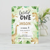 Feest als een dinosaurus, verjaardag kaart (Staand voorkant)