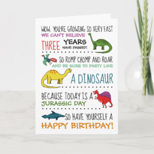 Feest als een dinosaurus Verjaardag Wenskaart